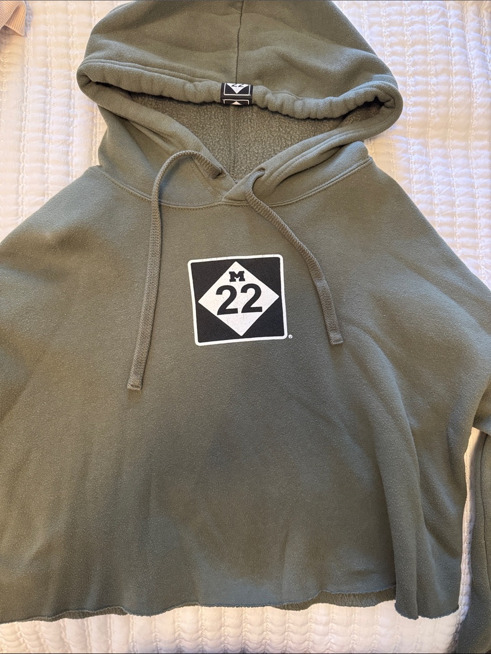 M-22 Olive Cropped Pullover Hoodie